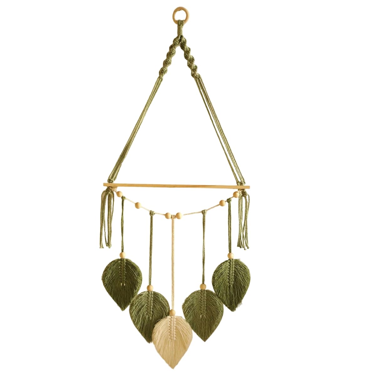 CTRLZS Handmade Macrame Wall Hanging Shelf Woven Leaves Decoration Wooden Floating Shelves Bedroom Home Decoration Leaf Wall