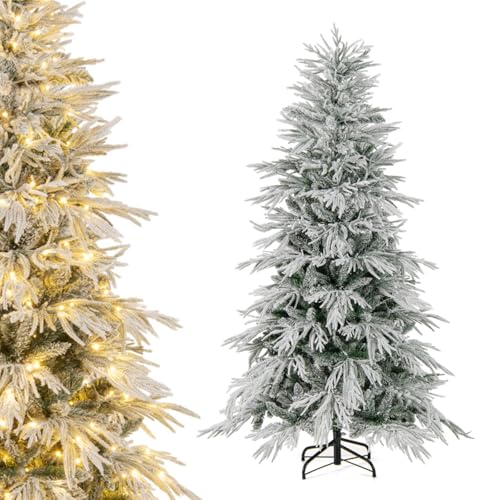 LIFEZEAL Albero di Natale innevato da 180 cm, albero di Natale...