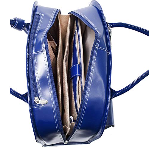 McKLEIN 15" Leather Wheeled Ladies' Laptop Briefcase- GRANVILLE- Navy4