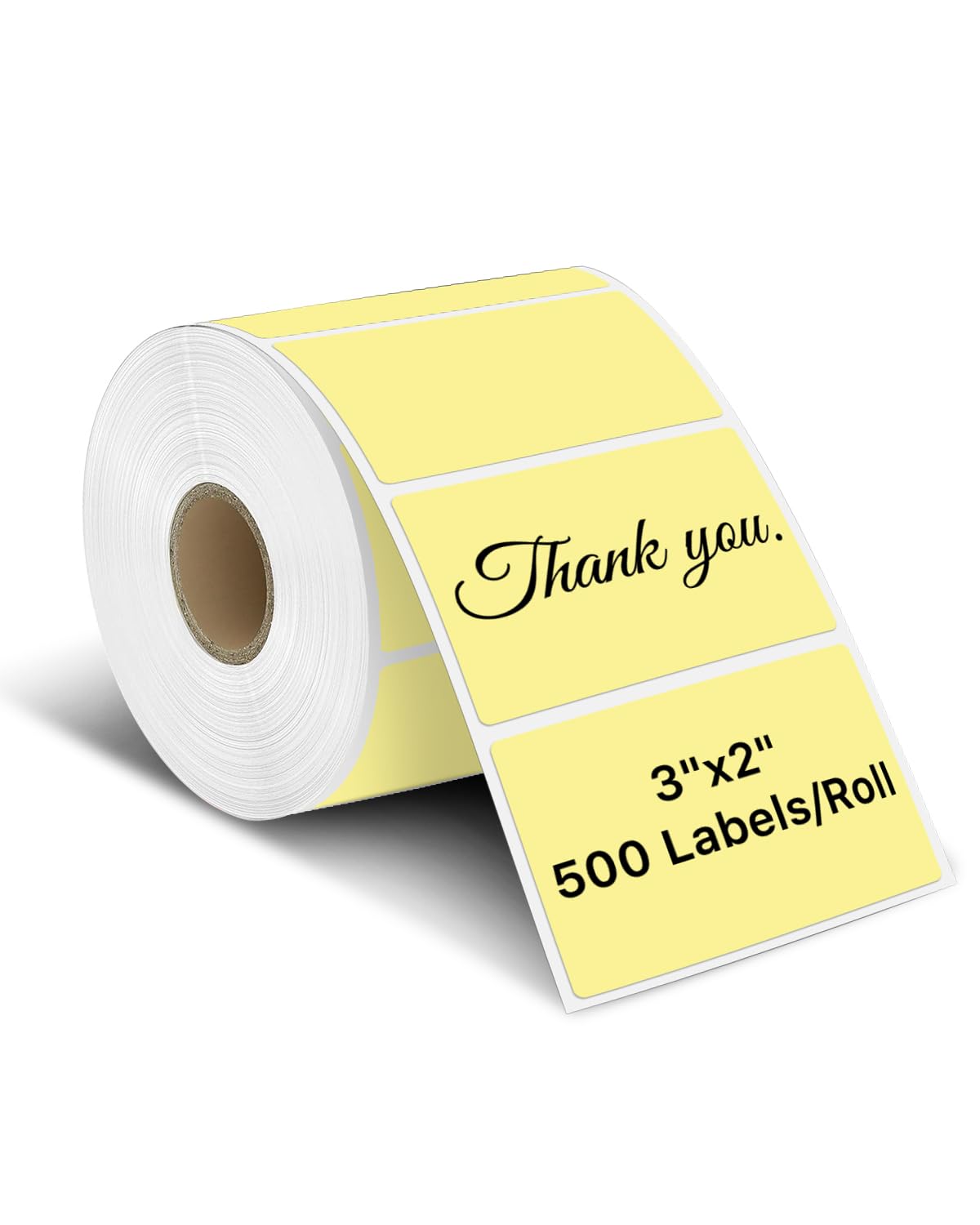 iEager 3" x 2" Thermal Labels, Rectangle Thermal Printer Stickers, Self-Adhesive Durable Sticker with Perforation Line, 500 Labels/Roll, Yellow