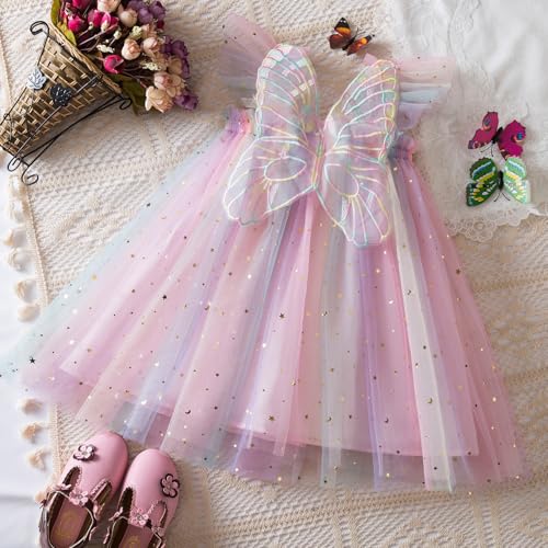 Baby Girls Tulle Tutu Dress Summer Birthday Party Babydoll Dresses Size 6M-5T2
