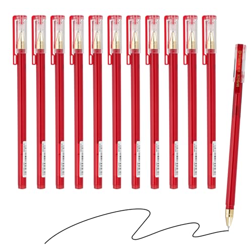 Juego de 24 bolígrafos gel rojo punta media 0.5mm