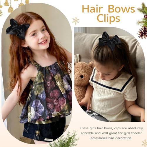 Pinzas para cabello negro con moño de 4.5 pulgadas, pack 2 miniatura 5