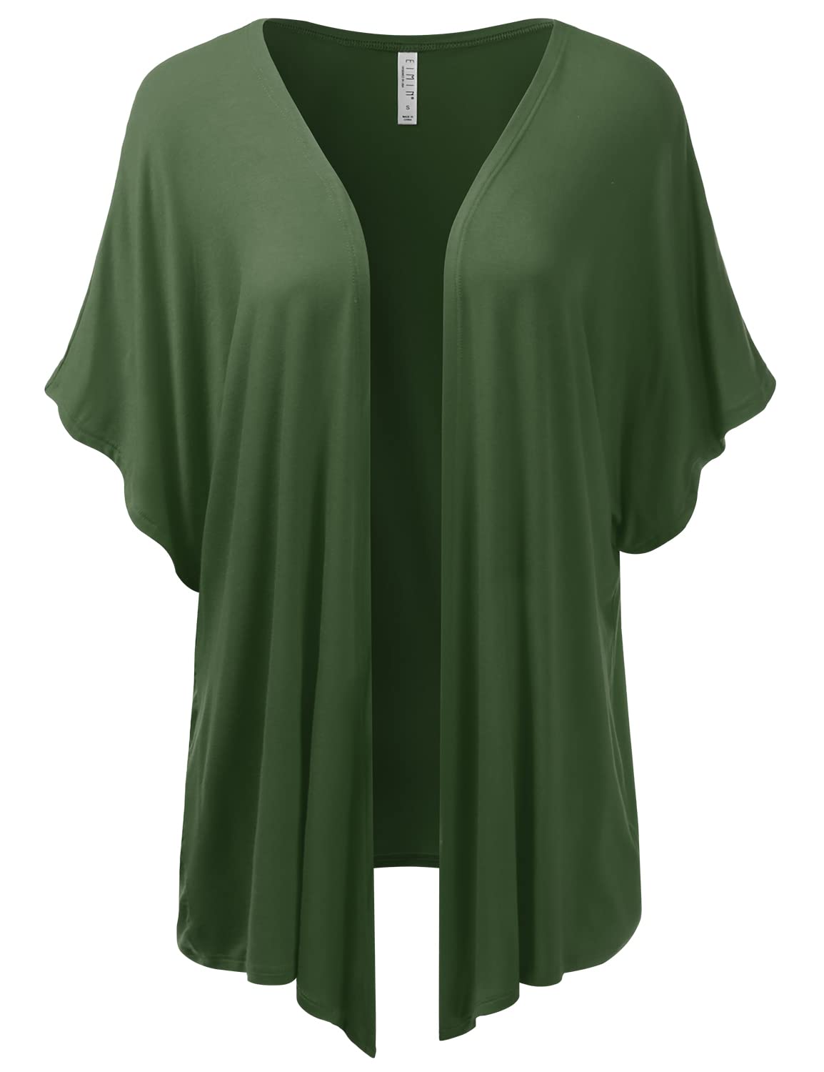 EIMIN Women's Kimono Style Short Sleeve Open Front Loose Fit Cardigan (S-3XL)