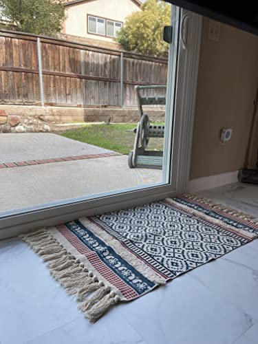 Beautifully 2'X3' Woven 3D Design Colorful Boho Cotton Small Area Fluffy Indoor Rugs For Living Room, Bedroom, Bathroom, Kitchen, Outdoor Picnic (Geometric 1) #TOP7