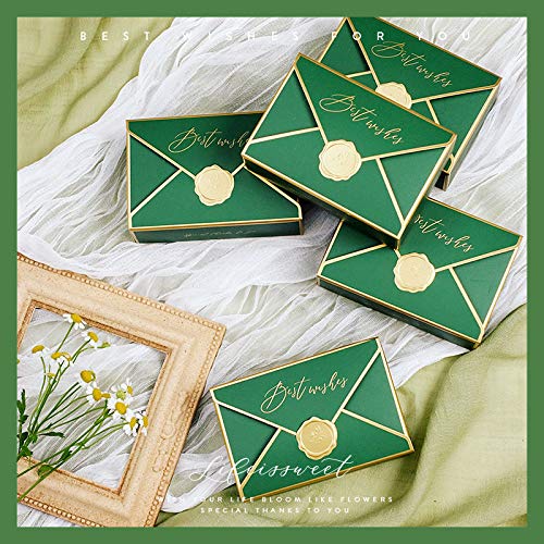 20 cajas de dulces para galletas, regalos románticos de boda, bonita caja de chocolate para bodas, suministros de fiesta de cumpleaños, color verde
