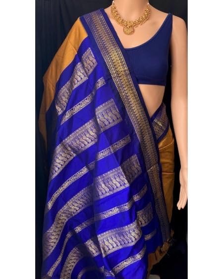 Image of South Cotton Gadwal Saree for Women | Celebrity Inspired Traditional Ethnic Wear | Chettinad & Kalyani Cotton Sarees | Soft Cotton Saree with Blouse Piece