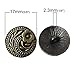 Souarts Mixed Antique Bronze Color Round Shape Pattern Engraved Metal Buttons Pack of 30pcs