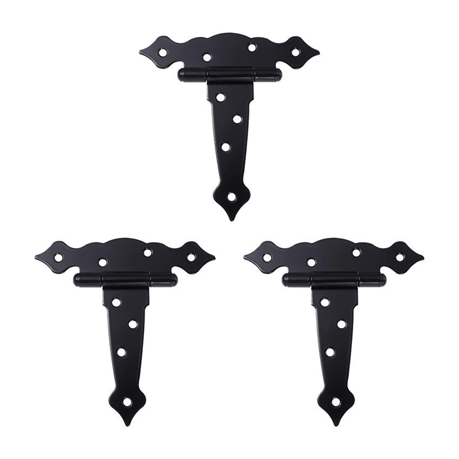 Nvsfzgiyg Nero Hinges 3Pcs T Shape Rustproof Iron Light Duty Cabinet Shed Hinge Gate Strap Door Gates Hardware(20X15x3cm)