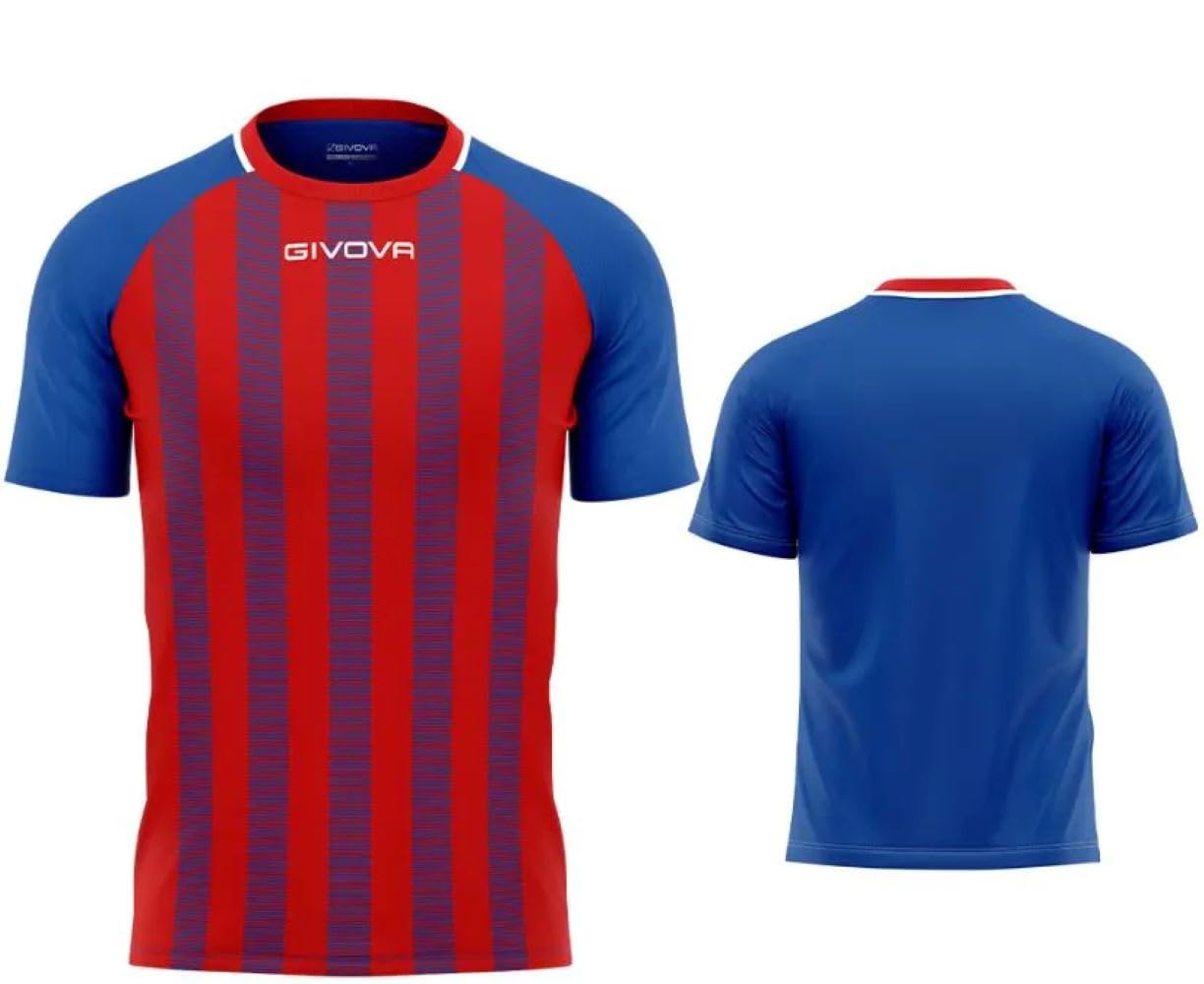 Givova SHIRT INTERLOCK STRETCH BLUE/RED Size M