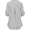 Ninedaily-Womens-34-Sleeve-Plaid-Shirts-Zip-Floral-Casual-Tunic-Blouse-Tops Ninedaily Business Casual Tops Women, Work Blouses Summer Shirts Trendy 2023 Spring Office Uniform Going Out Tops Petite Tops and Blouse Linen Fashion Blouse Stripe Tunics for Women XL Black White