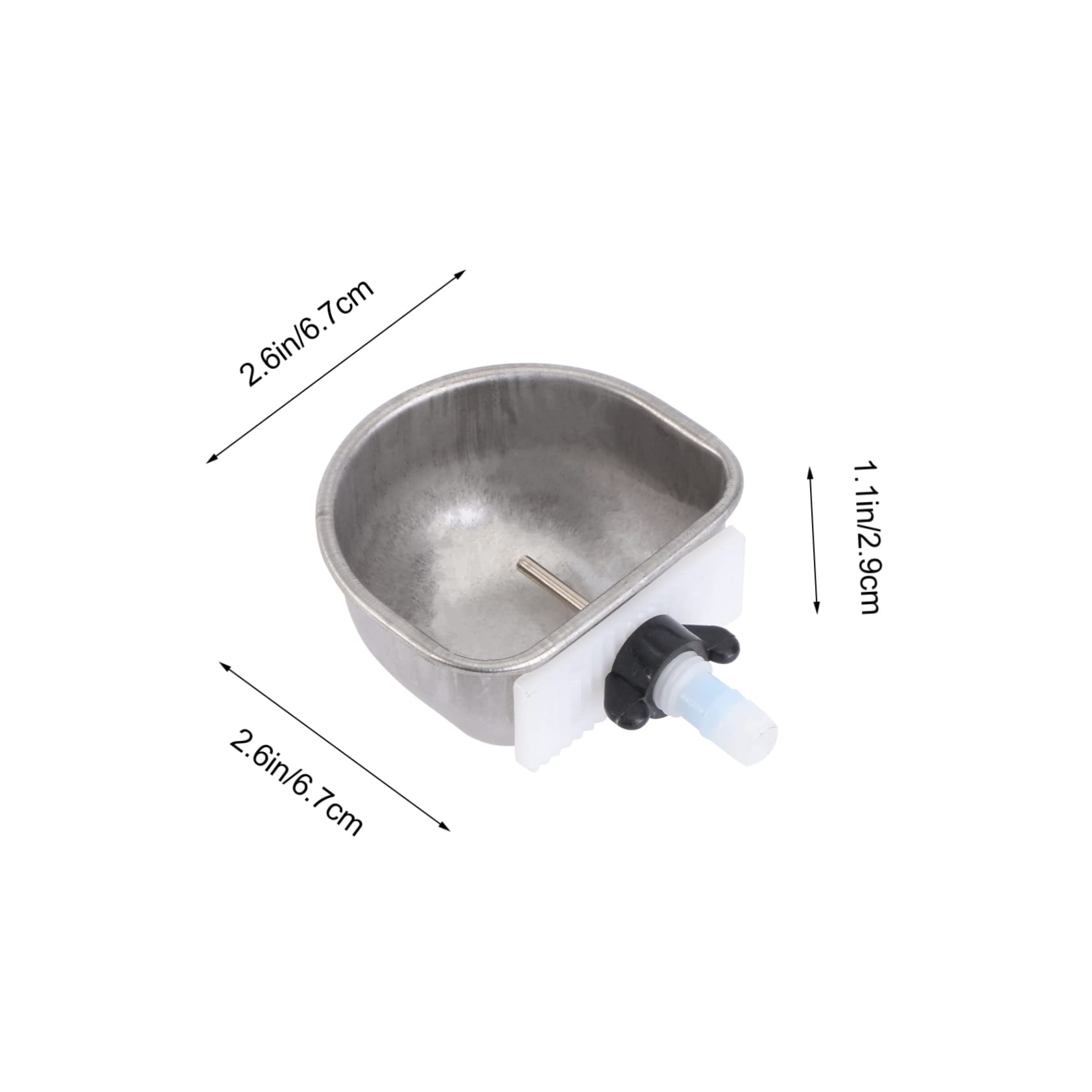 Sosoport 2-Pack Stainless Steel Rabbit Water Fountain Pet Cage Water Bowl Dispenser for Small Animals