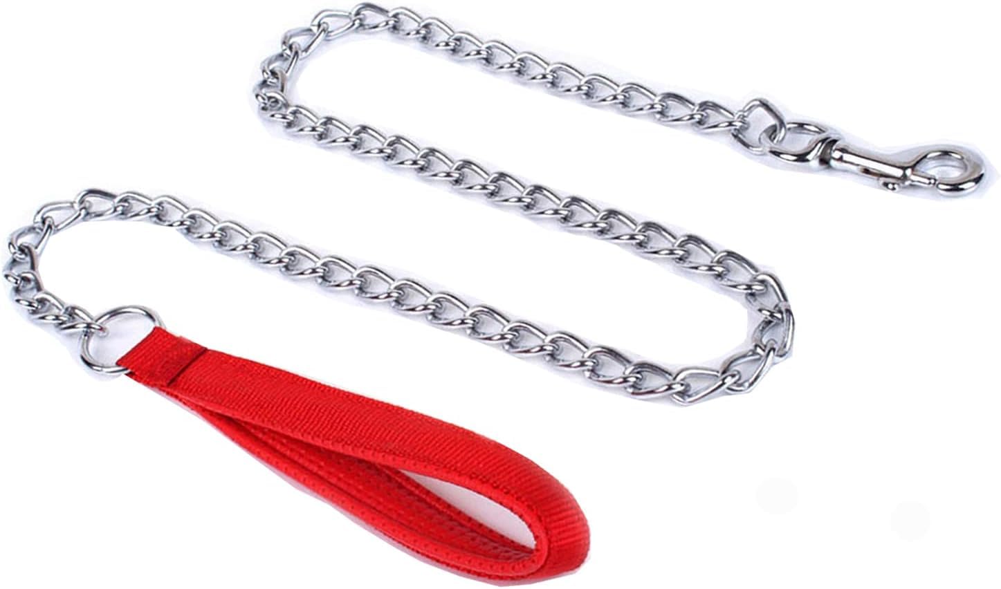 PetLux Chain Lead Chew Proof Metal Dog Leash With Soft Padded Handle,4Ft Length Strong Anti-Bite Dog Lead,Red Small Size.,120 cm (B0DG9RZG99) Amazon Price History, Amazon Price Tracker