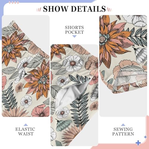 ALAZA Boho Flower Dragonfly Pajama Pants Long Sleep Pant Pajama Bottoms Elastic Waist with Pockets4