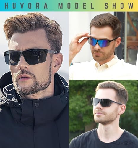 Image of Foldable Sports Sunglasses for Cricket Riding Driving Cycling Anti Glare Rimless UV400 Protected Goggles for Men Mirrored Shades for Man Stylish Branded Night Driving Glasses