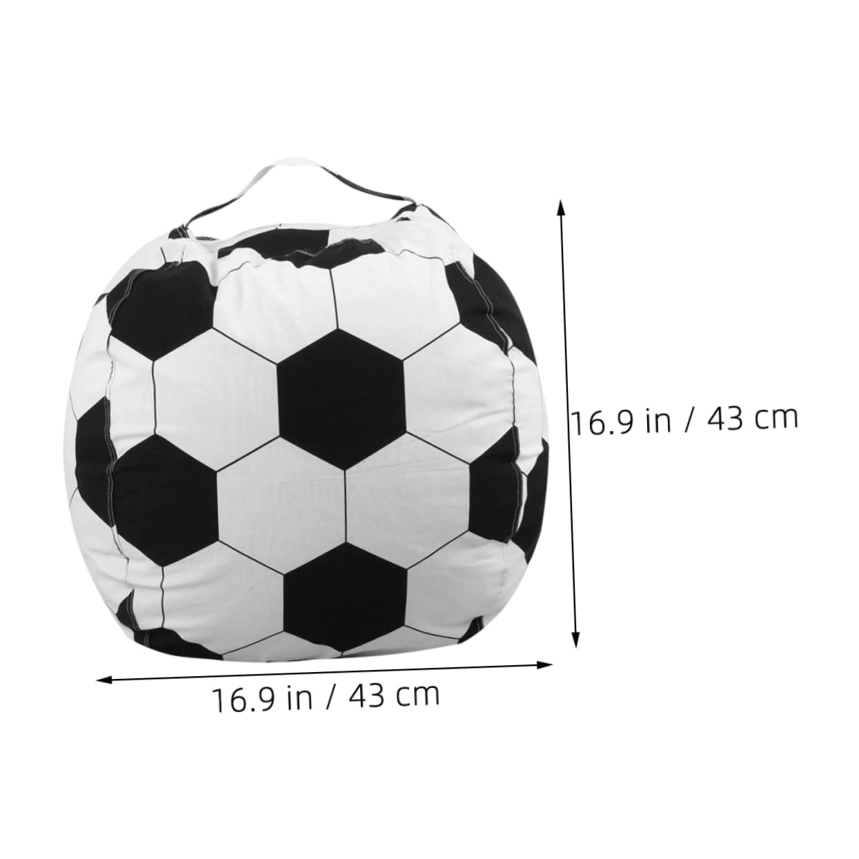WHAMVOX 2pcs Large Soccer Bean Bag Covers for Stuffed Animal Storage Soft Toy Organizer House Decor Portable Foldable