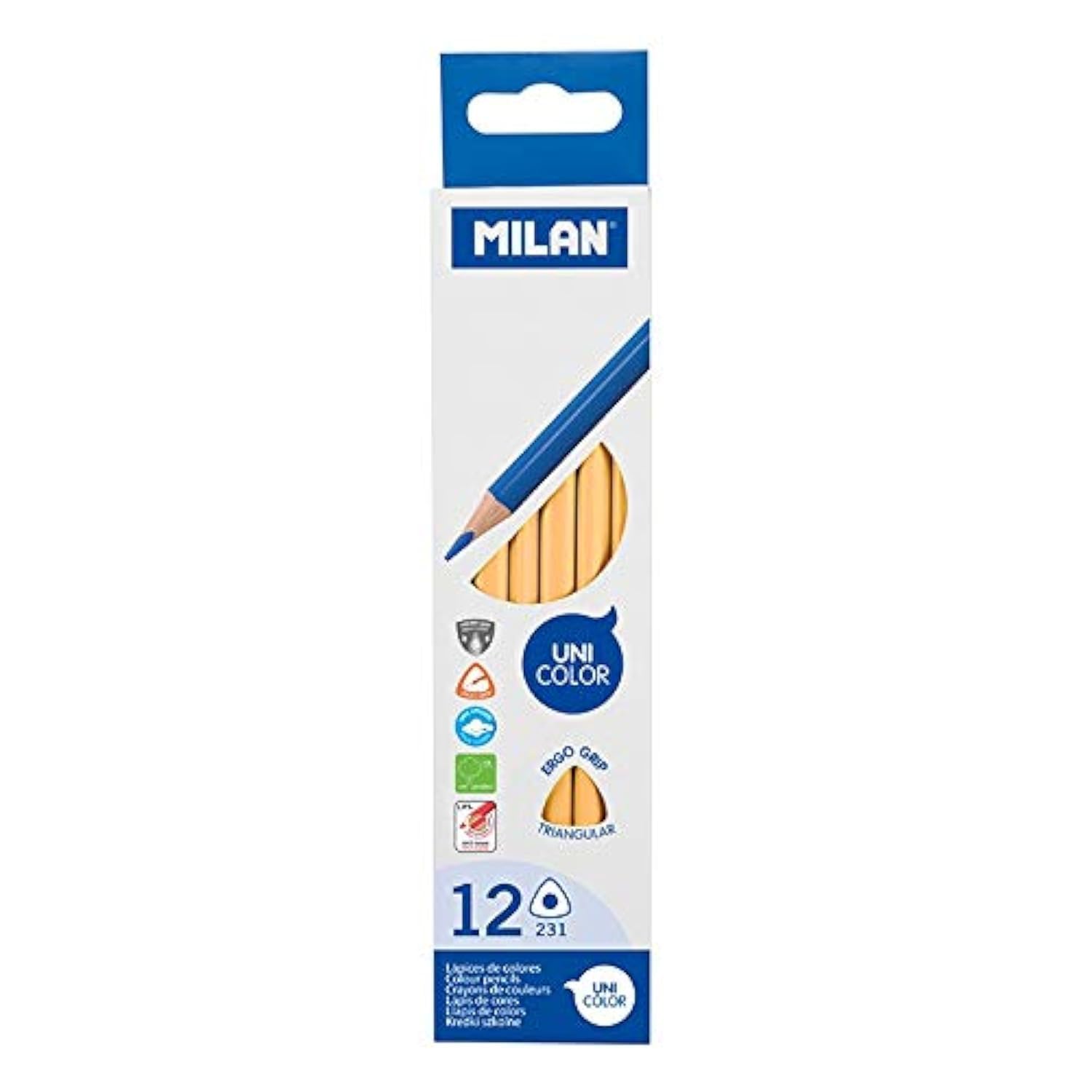 MILAN Box of 12 Flesh Triangular Pencils