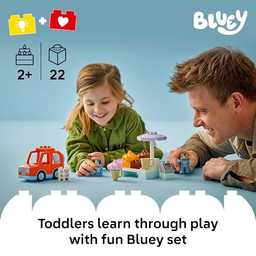 LEGO DUPLO Bluey Ice Cream Trip with Bluey - Toddler Toy for Kids, Boys, and Girls Ages 2+ - Includes Figure and Ice Cream Stand - Sensory Toy for Pretend Play - Preschool Gift Idea - 10458 - image 2