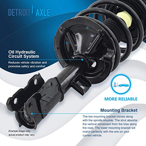 Image of Detroit Axle - 4pc Front End Control Arms Kit for 2004-2009 Nissan Quest, 2 Lower Control Arms 2 Struts & Coil Spring 2005 2006 2007 2008 Replacement Suspension