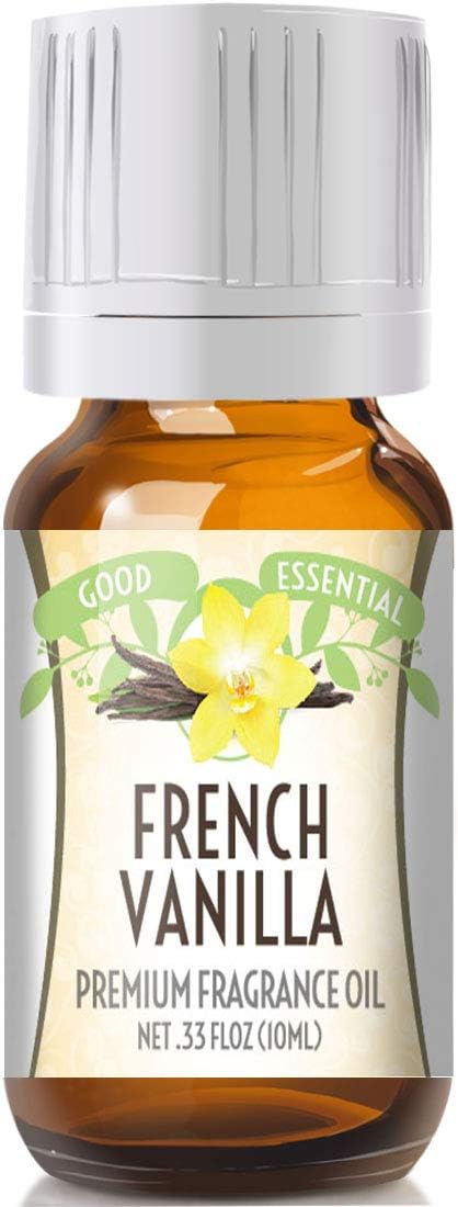 Good Essential Premium French Vanilla Fragrance Oil 10ml (0.33 fl oz) for Diffuser, Candles, Soaps, Lotions, Perfume