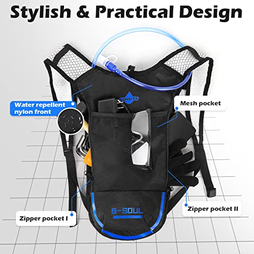 2 Pack Hydration Backpack Pack With 2L Hydration Bladder, Acvcy Lightweight Breathable Water Backpack With 3 Layer Pockets For Hiking Running Music Festivals Cycling #TOP1
