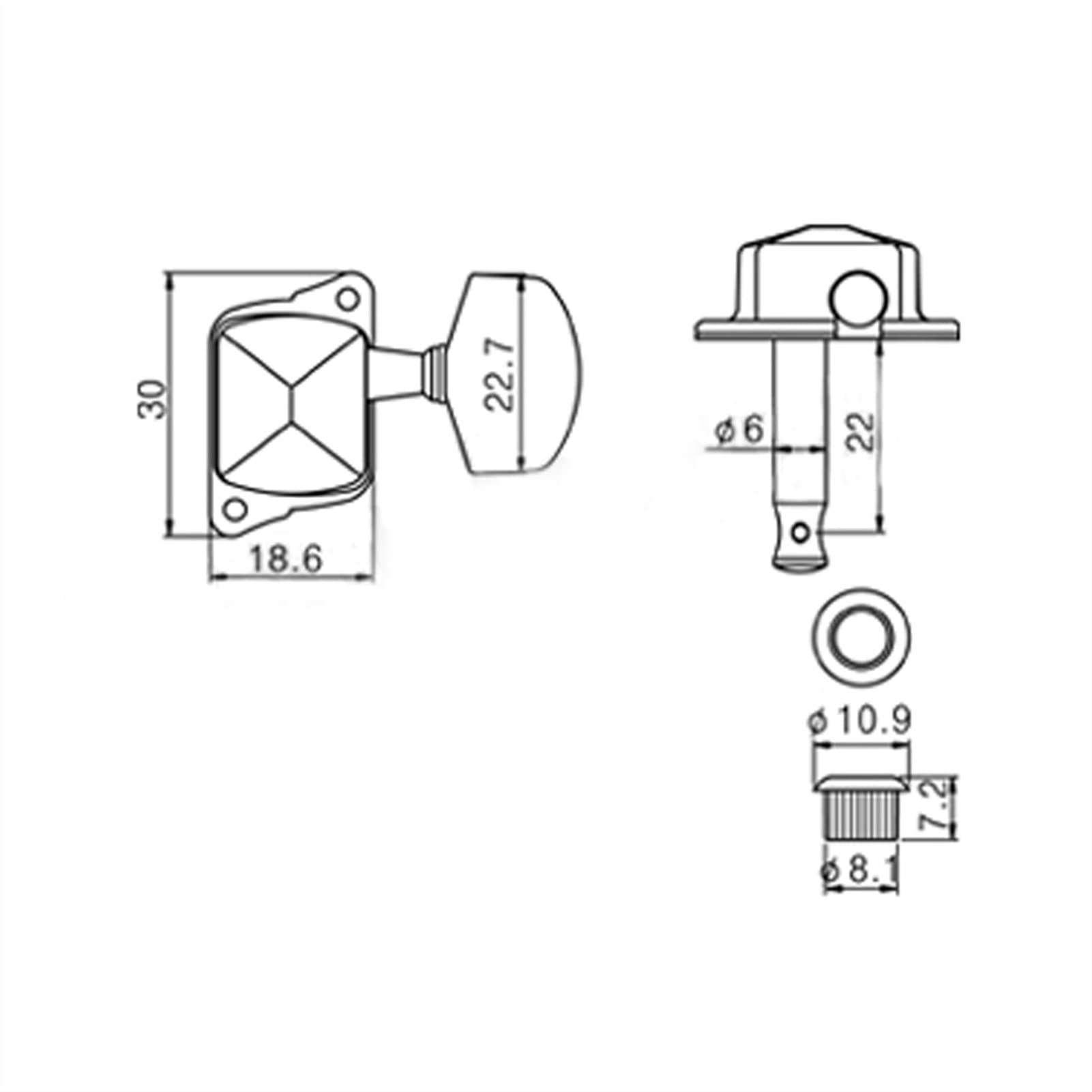 FLFL Meccaniche Per Chitarra Oro 3R3L 19: 1 Rapporto Blocking Sintonizzatori Tuning Pegs Machines Teste Set Per Chitarra Elettrica O Acustica - Foto 4