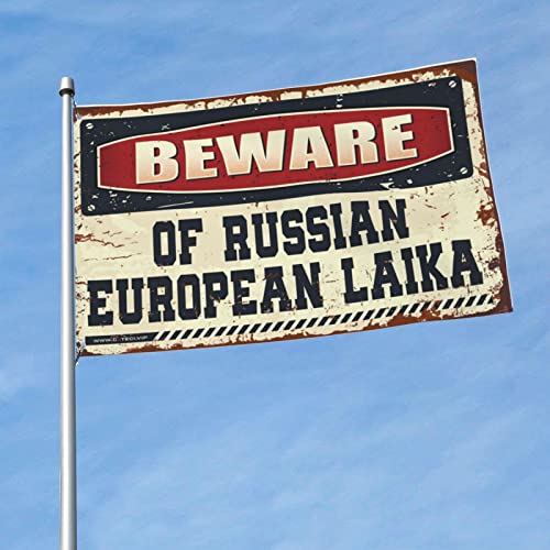 Drapeau Laika amusant pour jardin d'automne et man cave de 152x244cm