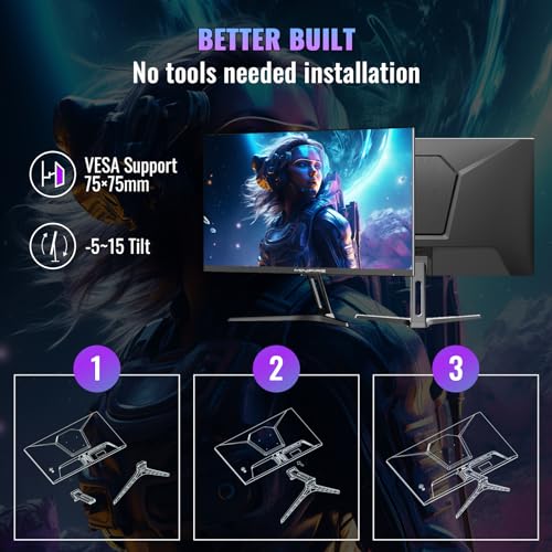 Monitor Gaming 24" FHD 180Hz, IPS, 1ms,Adaptive Sync,110% sRGB, Mmonitor per computer da gioco, Schermo PC Anti-Flicker & Less Blue Light, 2xHDMI 2.0/1xDP 1.4 Port(MFG24F4 cavo HDMI inclusi) - Monitor - Immagine 6