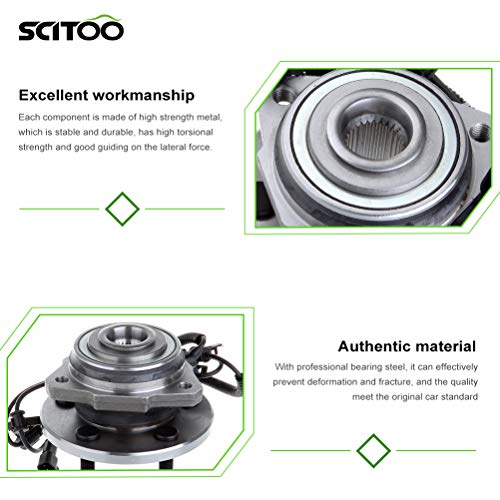 Scitoo Compatible With Pair Set (2) New Front Wheel Hub Bearing Assembly Abs Fit 02-07 For Jeep Liberty 5 Lug #TOP2
