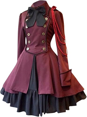 Vestidos góticos para mujer vestido gótico Lolita vestido vintage con volantes vestido steampunk renacentista