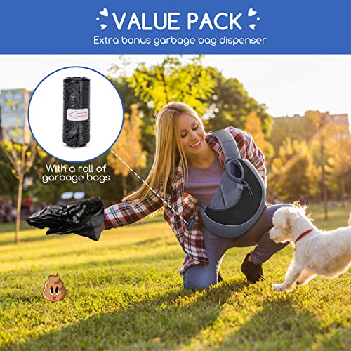 Nobleza Dog Sling Carrier, Mesh Adjustable Pet Sling Hand Free Puppy Sling Carrier for Small Medium Dog Cat Rabbit (L (up to 10 lbs), Gray Black) - Thumbnail 7