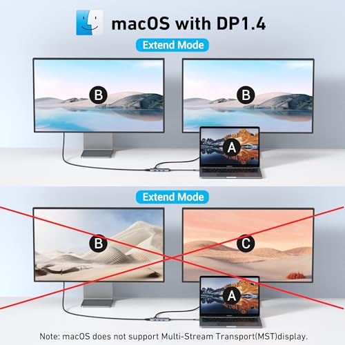 Image of MOKiN USB C Docking Station 2 HDMI with 100W PD for HP /Dell Laptop