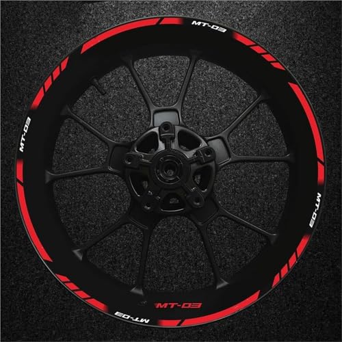 Roue Autocollant Decal Autocollant Réfléchissant De Moyeu Roue Moto, Bande Nuit pour Yamaha MT-03 MT03 MT 03 Jantes Stickers D'autocollants(Couleur 28)