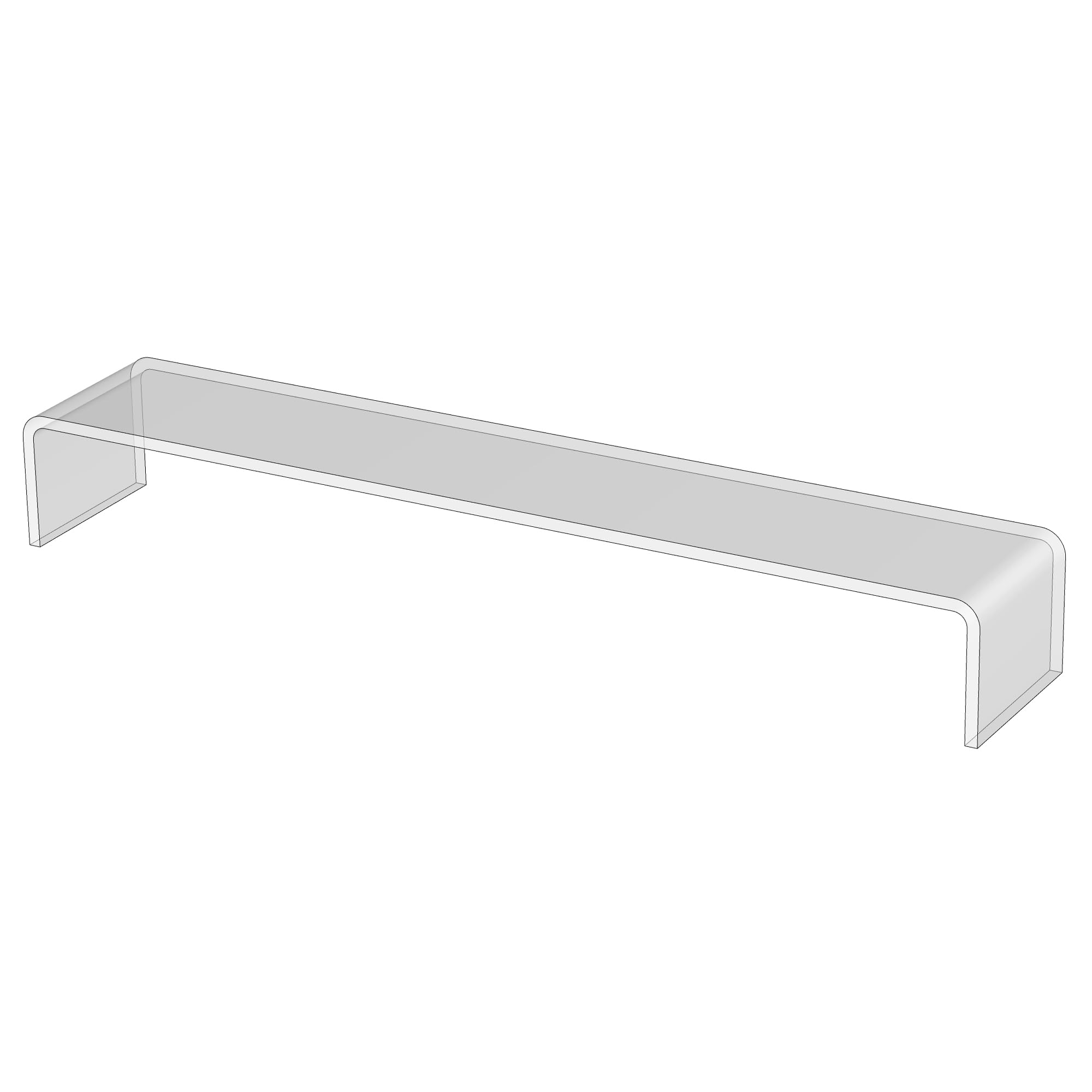 3R W Design Clear Acrylic Display Risers- Premium Shelf Riser Display Stands and Plinths - Hoverstand- Made in UK (55*10*7.5cm 6mm-thick, Max Load 2.1kg) — image 1