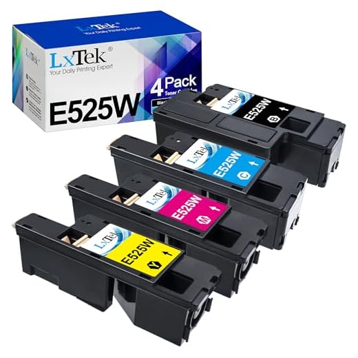 LxTek Compatible Toner Cartridge Replacement for Dell E525W E525 to use with E525W Color Laser Printer, 4 Pack (593-BBJX 593-BBJU 593-BBJV 593-BBJW)