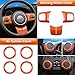E-cowlboy 18 PCS Full Set Interior Decoration Trim Kit Steering Wheel Center Console Door Handle Air Conditioning Vent Cup Holder Gear Cover Trim for Jeep Wrangler JK JKU 2011-2018 4-Door (Orange)