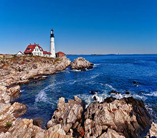 DIY 5D Diamond Painting Kit Lighthouse Portland Head Cape Maine Headlamp Light Blue 16