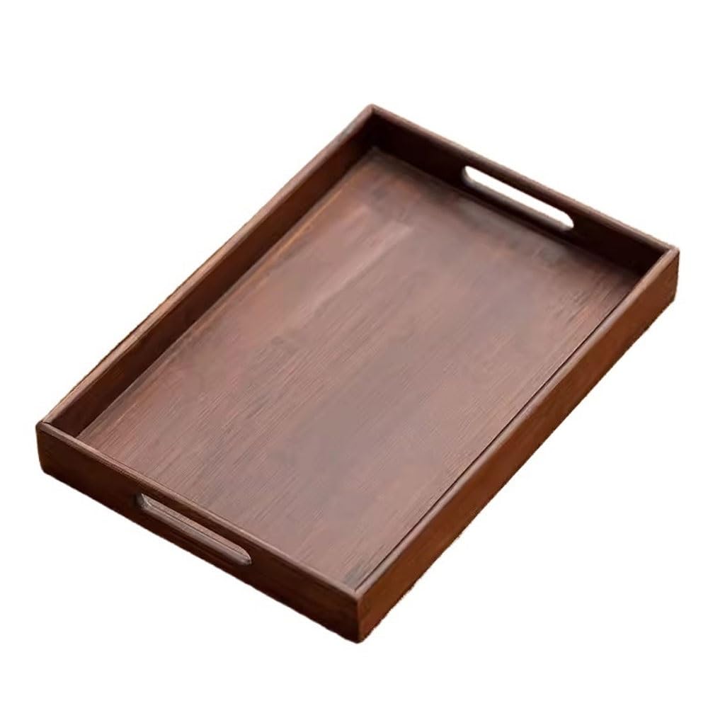 Bandejas Servir Comida Bandeja de Desayuno for Restaurante, Bandeja Almacenamiento Rectangular for el hogar con asa, refrescos for té la Tarde Doble Oreja Mesa Cama | C