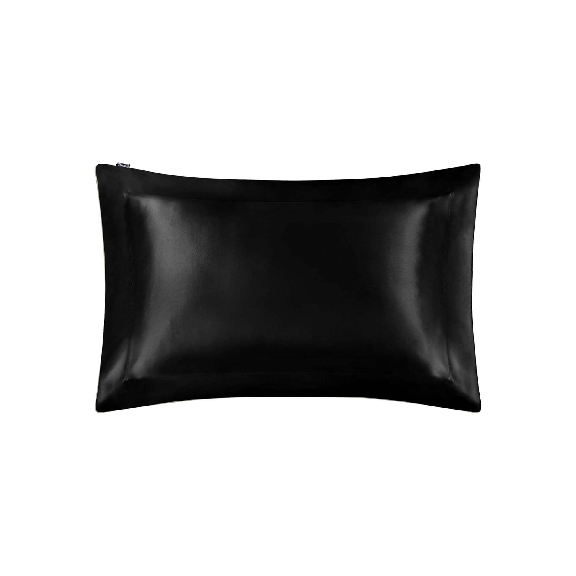Silk Pillowcase Silk Pillowcase Oxford With Flange For Hair40x40 50x90cm Home(Black,50x60cm)