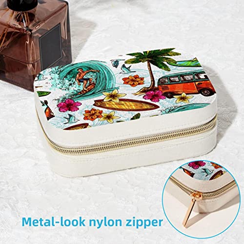 Boîte à bijoux portable surf avec compartiments bague collier et boucles - 7