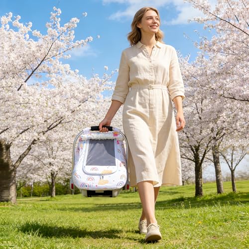 Image of Baby Car Seat Cover for Girls, Breathable Infant Car Seat Cover for Outdoor | Warm Carseat Cover with Privacy Sun Shade & Mesh Window, Easy Access Baby Carrier Cover Fit Baby Stroller