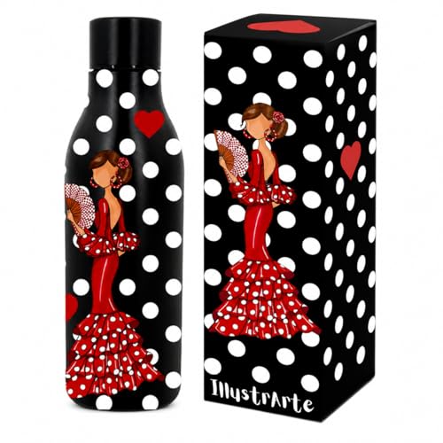 illustrArte Botella Térmica Flamenca Pepa 500 ml sin BPA