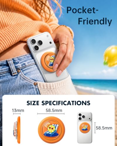Image of SYNCWIRE Magnetic Phone Ring Holder, for MagSafe Phone Grip Stand Kickstand | 360 Rotation, Double-Sided Magnet, Cell Phone Grip Finger Holder, for iPhone 17 16 15 14 13 12 Pro Max, MagSafe Accessories