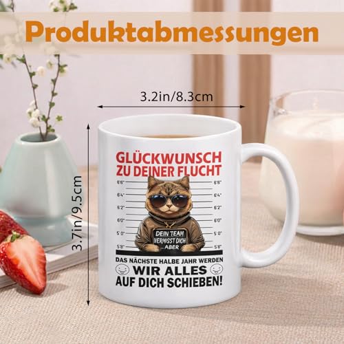 Abschiedsgeschenk Kollegen Jobwechsel Lustige Tasse Mit Spruch - Witziges Geschenk Abschied Kollegin Büro Kaffeetasse Keramikbecher Blame Cat Design Abschiedsgeschenk Kollegen Für Bürohumor(350ml)