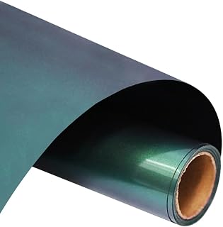 FUNKAKA Chameleon HTV Vinyl Roll Heat Transfer Vinyl, 12" X 9ft Green to Purple Gradient Iron On Vinyl for T-Shirt Change Color PU Stretchy HTV Vinyl for All Cutter Machine Easy to Cut & Weed