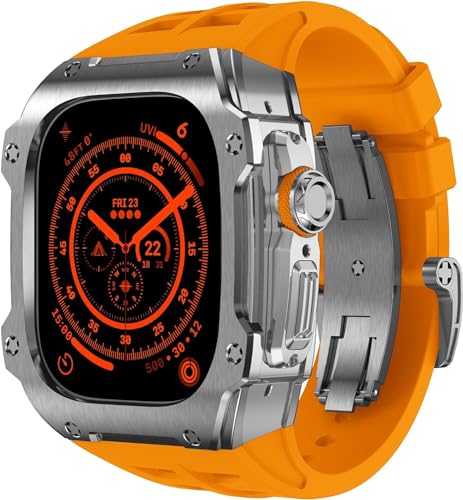 Stainless Steel Watch Case Rubber Band，For Series 2 49mm Replacement，Metal Bezel Watch Case Straps ClaspKit，For Series 49mm Accessories