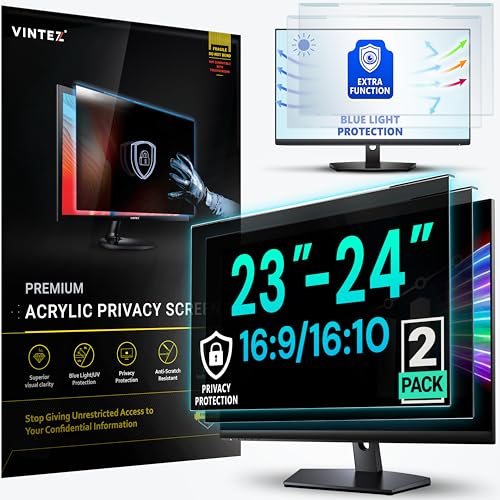 Image of Universal 23 inch-24 inch - 23 inch, 23.6 inch, 23.8 inch, 24 inch - 16:9 /16:10 Aspect Ratio - 2 Pack - Computer Privacy Screen Filter for Widescreen Computer Monitors - 21.2 inchx13.4 inch = 541x342mm - Monitor Frame Hanging Type