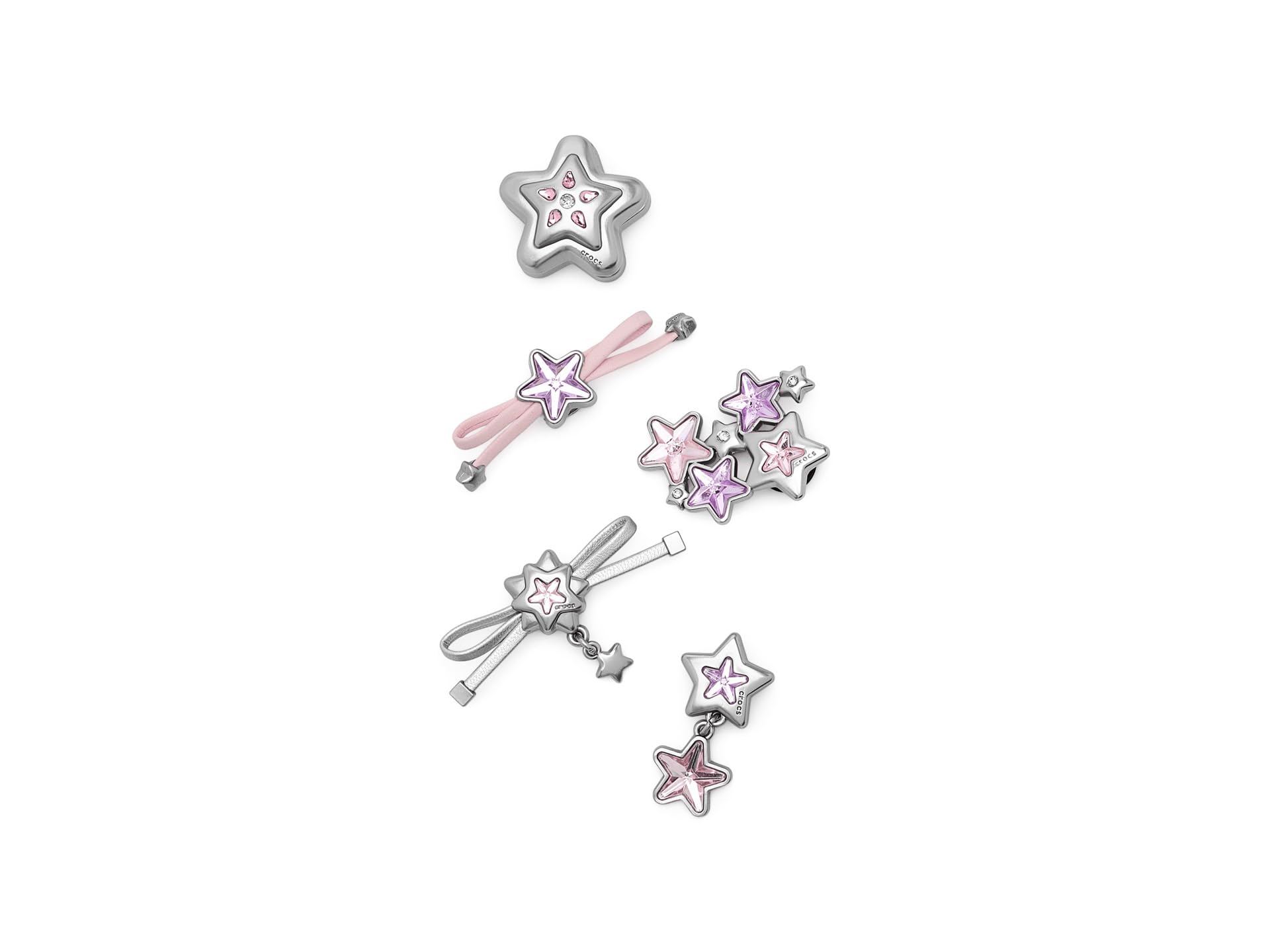 Crocs Unisex Jibbitz Charms, Stars and Bows - 5 Pack