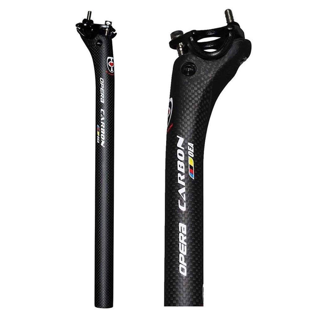 Tija de sillín Llena de Fibra de Carbono Ultraligero Carretera de montaña Accesorios de la Bici del Asiento del Tubo del Asiento Tija de sillín Tubo 3K Patrón Tija Suspension MTB