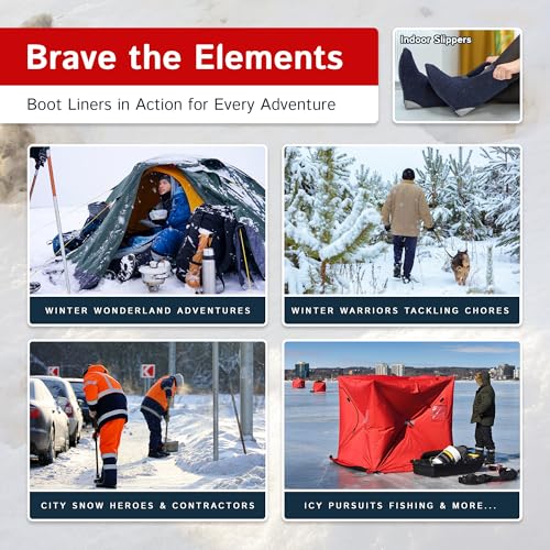 The Felt Store Wool Boot Liners for Men and Women (Unisex) (12” high)4